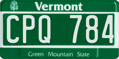 VT license plate CPQ784