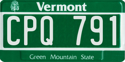 VT license plate CPQ791