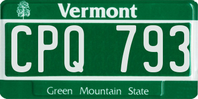 VT license plate CPQ793