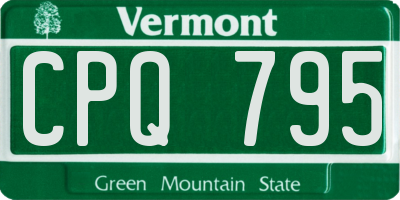 VT license plate CPQ795