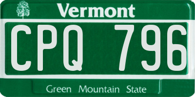 VT license plate CPQ796