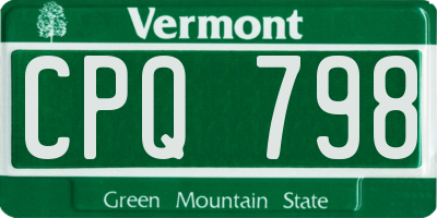 VT license plate CPQ798