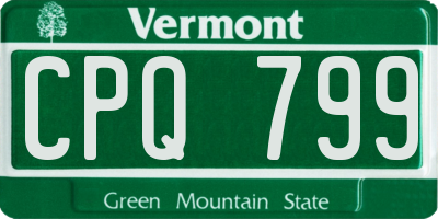 VT license plate CPQ799