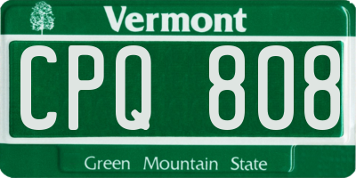 VT license plate CPQ808