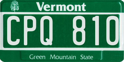 VT license plate CPQ810