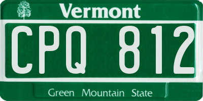 VT license plate CPQ812