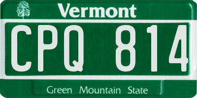 VT license plate CPQ814