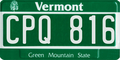 VT license plate CPQ816