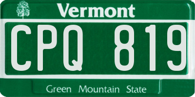 VT license plate CPQ819