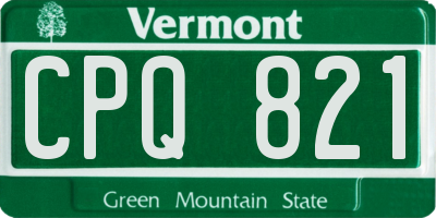 VT license plate CPQ821