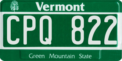 VT license plate CPQ822