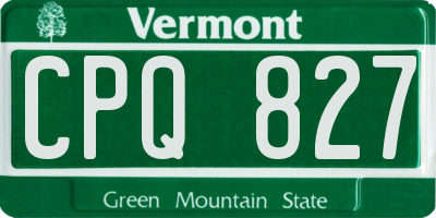 VT license plate CPQ827