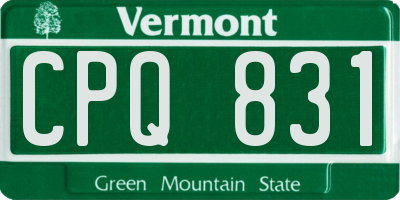 VT license plate CPQ831