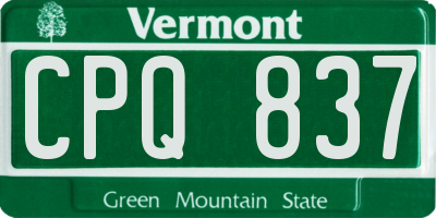VT license plate CPQ837