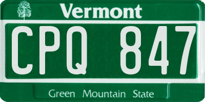 VT license plate CPQ847
