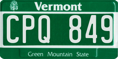 VT license plate CPQ849