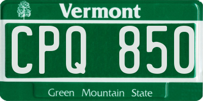VT license plate CPQ850