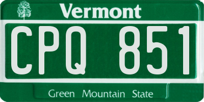 VT license plate CPQ851