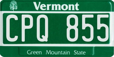 VT license plate CPQ855