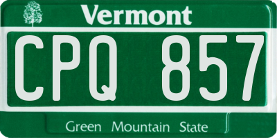 VT license plate CPQ857