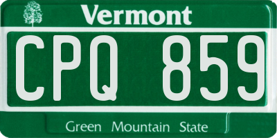 VT license plate CPQ859