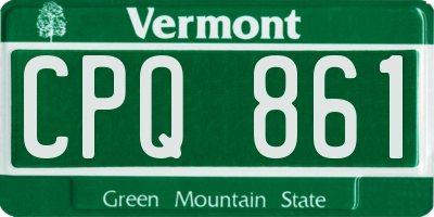 VT license plate CPQ861