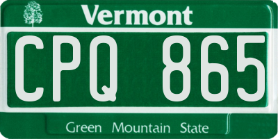 VT license plate CPQ865