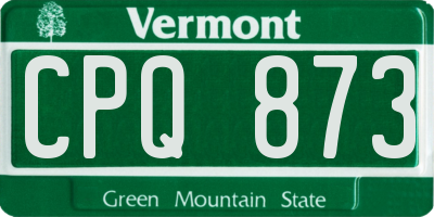 VT license plate CPQ873