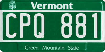 VT license plate CPQ881