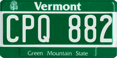 VT license plate CPQ882
