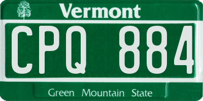 VT license plate CPQ884