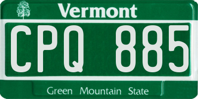 VT license plate CPQ885