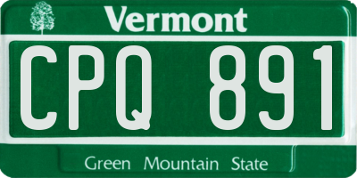 VT license plate CPQ891