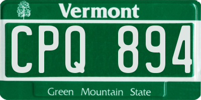 VT license plate CPQ894
