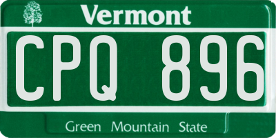 VT license plate CPQ896