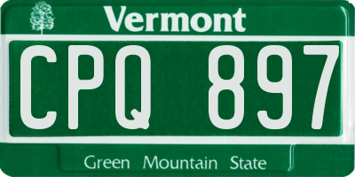 VT license plate CPQ897