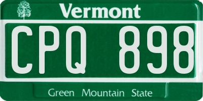 VT license plate CPQ898