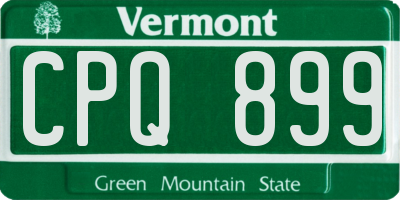 VT license plate CPQ899