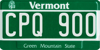VT license plate CPQ900