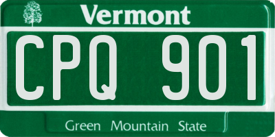 VT license plate CPQ901