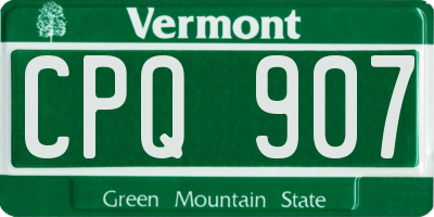 VT license plate CPQ907