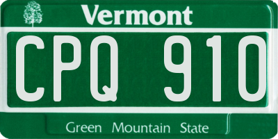 VT license plate CPQ910