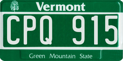 VT license plate CPQ915