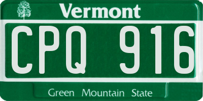 VT license plate CPQ916