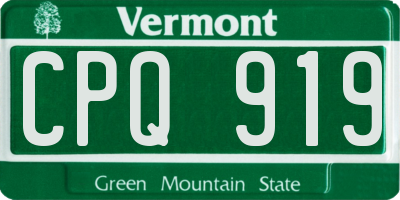 VT license plate CPQ919