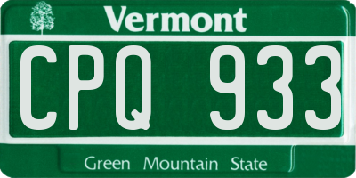 VT license plate CPQ933