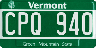 VT license plate CPQ940