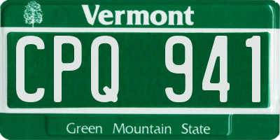 VT license plate CPQ941