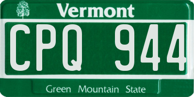 VT license plate CPQ944