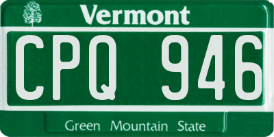 VT license plate CPQ946